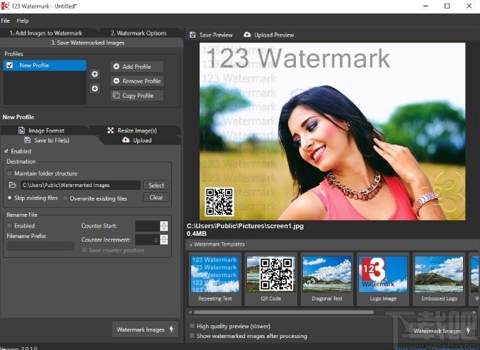 123 Watermark下载,图片批量加水印工具,图像处理,加水印软件